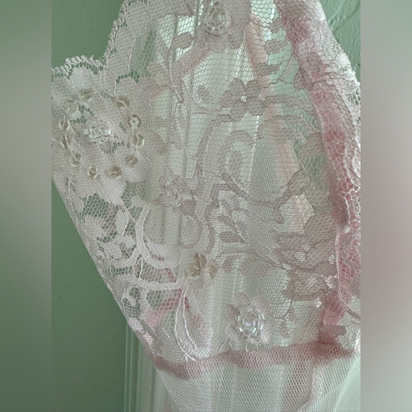 Victoria’s Secret chemise teddy nightie light pink sheer sequin baby pink XS - Picture 2 of 6